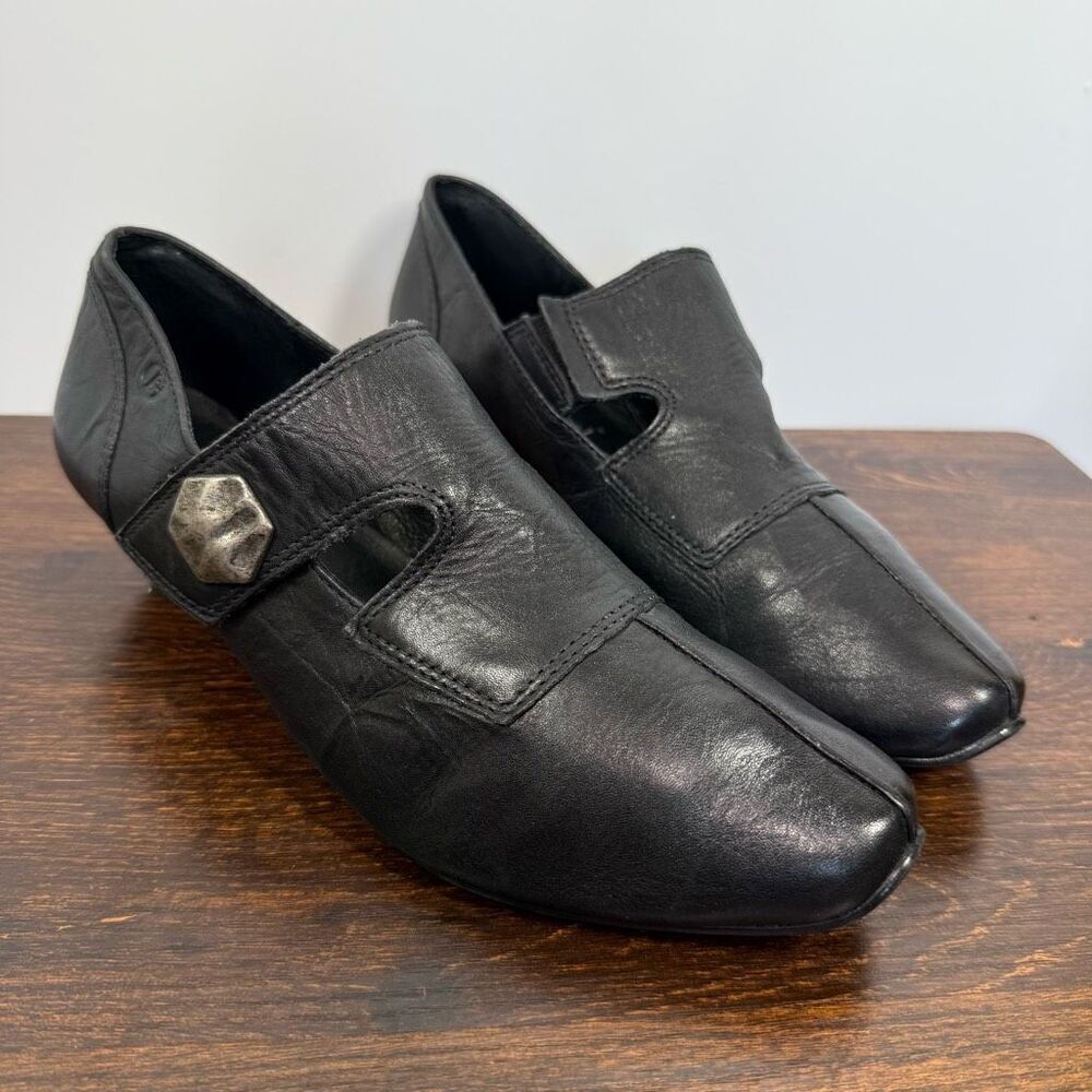 Josef Siebel black leather comfort shoe Bootie size 39 ￼1.5: Heel